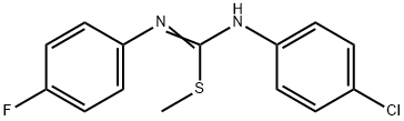 (Z)-N'-(4-chlorophenyl)-N-(4-fluorophenyl)(methylsulfanyl)methanimidamide Struktur