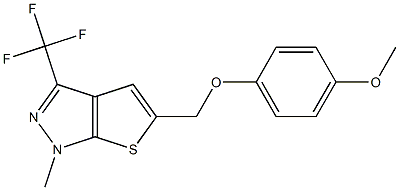 4-methoxyphenyl [1-methyl-3-(trifluoromethyl)-1H-thieno[2,3-c]pyrazol-5-yl]methyl ether Struktur