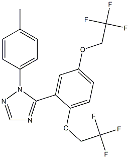 5-[2,5-bis(2,2,2-trifluoroethoxy)phenyl]-1-(4-methylphenyl)-1H-1,2,4-triazole Struktur