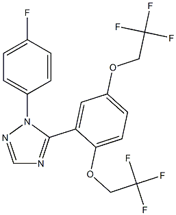 5-[2,5-bis(2,2,2-trifluoroethoxy)phenyl]-1-(4-fluorophenyl)-1H-1,2,4-triazole Struktur