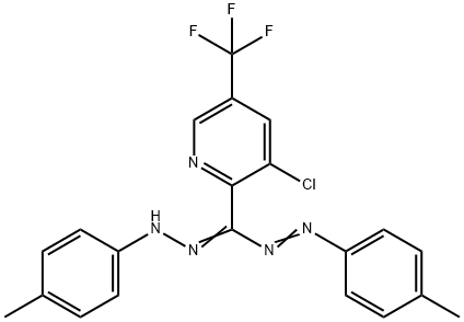 (NE,Z)-3-chloro-N'-[(4-methylphenyl)amino]-N-[(4-methylphenyl)imino]-5-(trifluoromethyl)pyridine-2-carboximidamide Struktur