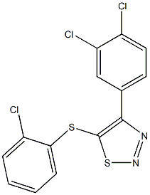 2-chlorophenyl 4-(3,4-dichlorophenyl)-1,2,3-thiadiazol-5-yl sulfide Struktur