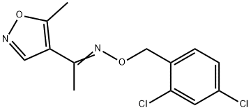 (E)-[(2,4-dichlorophenyl)methoxy][1-(5-methyl-1,2-oxazol-4-yl)ethylidene]amine Struktur