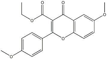 ethyl 6-methoxy-2-(4-methoxyphenyl)-4-oxo-4H-chromene-3-carboxylate Struktur