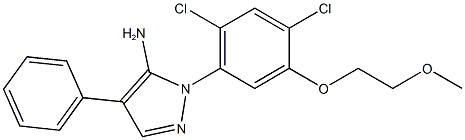 1-[2,4-dichloro-5-(2-methoxyethoxy)phenyl]-4-phenyl-1H-pyrazol-5-amine Struktur