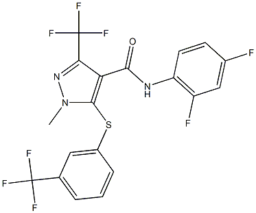 N-(2,4-difluorophenyl)-1-methyl-3-(trifluoromethyl)-5-{[3-(trifluoromethyl)phenyl]sulfanyl}-1H-pyrazole-4-carboxamide Struktur