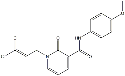 1-(3,3-dichloroprop-2-en-1-yl)-N-(4-methoxyphenyl)-2-oxo-1,2-dihydropyridine-3-carboxamide Struktur