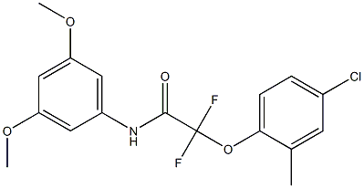 2-(4-chloro-2-methylphenoxy)-N-(3,5-dimethoxyphenyl)-2,2-difluoroacetamide Struktur