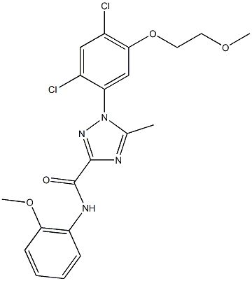 1-[2,4-dichloro-5-(2-methoxyethoxy)phenyl]-N-(2-methoxyphenyl)-5-methyl-1H-1,2,4-triazole-3-carboxamide Struktur