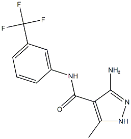 3-amino-5-methyl-N-[3-(trifluoromethyl)phenyl]-1H-pyrazole-4-carboxamide Struktur