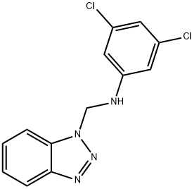 N-(1H-1,2,3-benzotriazol-1-ylmethyl)-3,5-dichloroaniline Struktur