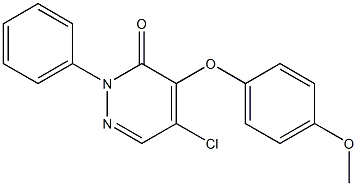 5-chloro-4-(4-methoxyphenoxy)-2-phenyl-2,3-dihydropyridazin-3-one Struktur