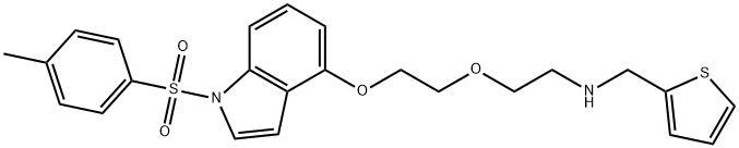 [2-(2-{[1-(4-methylbenzenesulfonyl)-1H-indol-4-yl]oxy}ethoxy)ethyl][(thiophen-2-yl)methyl]amine Struktur