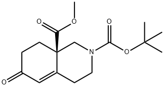 2-tert-butyl 8a-methyl (8aR)-6-oxo-1,2,3,4,6,7,8,8a-octahydroisoquinoline-2,8a-dicarboxylate Struktur