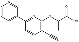 2-({5-cyano-[2,3'-bipyridine]-6-yl}sulfanyl)propanoic acid Struktur