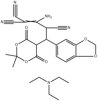 2-AMINO-4-(1,3-BENZODIOXOL-5-YL)-4-(2,2-DIMETHYL-4,6-DIOXO-1,3-DIOXAN-5-YL)-1-BUTENE-1,1,3-TRICARBONITRILE, TRIETHYLAMINE SALT Struktur