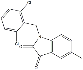 1-[(2,6-dichlorophenyl)methyl]-5-methyl-2,3-dihydro-1H-indole-2,3-dione Struktur