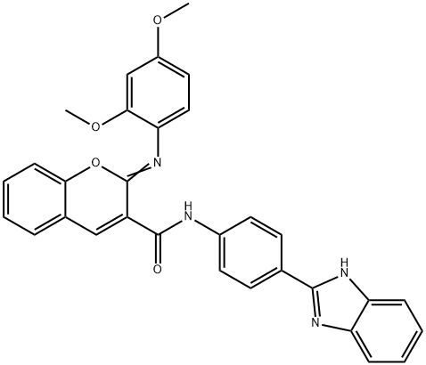 (2Z)-N-[4-(1H-1,3-benzodiazol-2-yl)phenyl]-2-[(2,4-dimethoxyphenyl)imino]-2H-chromene-3-carboxamide Struktur