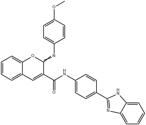 (2Z)-N-[4-(1H-1,3-benzodiazol-2-yl)phenyl]-2-[(4-methoxyphenyl)imino]-2H-chromene-3-carboxamide Struktur