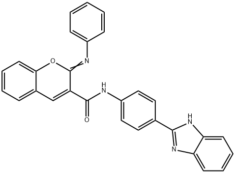 (2Z)-N-[4-(1H-1,3-benzodiazol-2-yl)phenyl]-2-(phenylimino)-2H-chromene-3-carboxamide Struktur