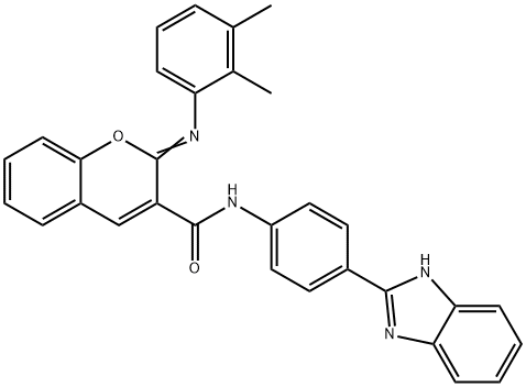 (2Z)-N-[4-(1H-1,3-benzodiazol-2-yl)phenyl]-2-[(2,3-dimethylphenyl)imino]-2H-chromene-3-carboxamide Struktur