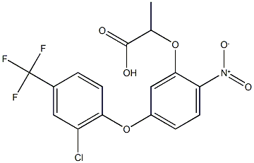 2-{5-[2-chloro-4-(trifluoromethyl)phenoxy]-2-nitrophenoxy}propanoic acid Struktur