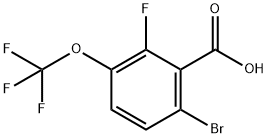 6-bromo-2-fluoro-3-(trifluoromethoxy)benzoic acid Struktur