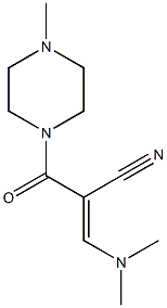 (2E)-3-(dimethylamino)-2-[(E)-4-methylpiperazine-1-carbonyl]prop-2-enenitrile Struktur