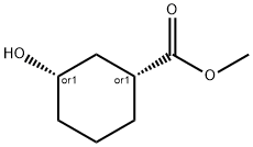 Cyclohexanecarboxylic acid, 3-hydroxy-, methyl ester, (1R,3S)-rel-
 Struktur