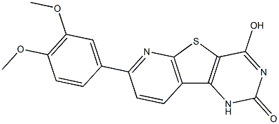 7-(3,4-dimethoxyphenyl)-2-hydroxypyrido[3',2':4,5]thieno[3,2-d]pyrimidin-4(3H)-one Struktur