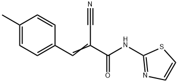 (2E)-2-cyano-3-(4-methylphenyl)-N-(1,3-thiazol-2-yl)prop-2-enamide Struktur