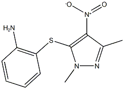 2-[(1,3-dimethyl-4-nitro-1H-pyrazol-5-yl)sulfanyl]aniline Struktur