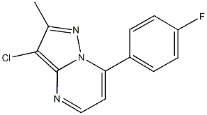 3-chloro-7-(4-fluorophenyl)-2-methylpyrazolo[1,5-a]pyrimidine Struktur