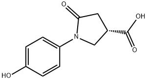 (3S)-1-(4-hydroxyphenyl)-5-oxopyrrolidine-3-carboxylic acid Struktur