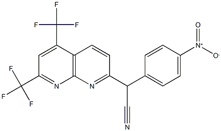 2-[5,7-bis(trifluoromethyl)[1,8]naphthyridin-2-yl]-2-(4-nitrophenyl)acetonitrile Struktur