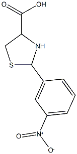 2-(3-nitrophenyl)-1,3-thiazolidine-4-carboxylic acid Struktur