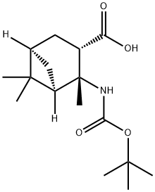 (1R,2R,3S,5R)-2-{[(tert-butoxy)carbonyl]amino}-2,6,6-trimethylbicyclo[3.1.1]heptane-3-carboxylic acid Struktur