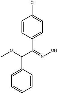 (E)-N-[1-(4-chlorophenyl)-2-methoxy-2-phenylethylidene]hydroxylamine Struktur