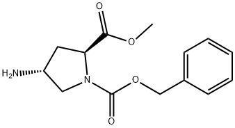 1-benzyl 2-methyl (2S,4R)-4-aminopyrrolidine-1,2-dicarboxylate Struktur