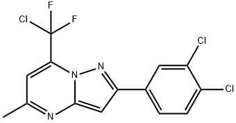 7-[chloro(difluoro)methyl]-2-(3,4-dichlorophenyl)-5-methylpyrazolo[1,5-a]pyrimidine Struktur