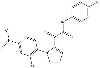 2-[1-(2-chloro-4-nitrophenyl)-1H-pyrrol-2-yl]-N-(4-chlorophenyl)-2-oxoacetamide Struktur