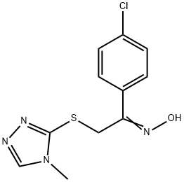 (Z)-N-[1-(4-chlorophenyl)-2-[(4-methyl-4H-1,2,4-triazol-3-yl)sulfanyl]ethylidene]hydroxylamine Struktur