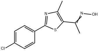 (E)-N-{1-[2-(4-chlorophenyl)-4-methyl-1,3-thiazol-5-yl]ethylidene}hydroxylamine Struktur