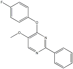 4-(4-fluorophenoxy)-5-methoxy-2-phenylpyrimidine Struktur