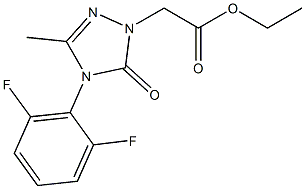 ethyl 2-[4-(2,6-difluorophenyl)-3-methyl-5-oxo-4,5-dihydro-1H-1,2,4-triazol-1-yl]acetate Struktur