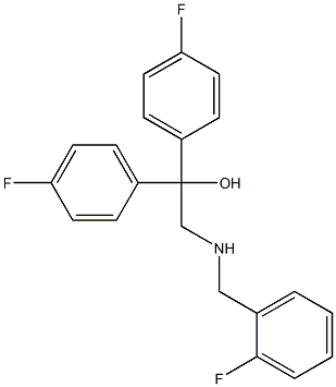 1,1-bis(4-fluorophenyl)-2-{[(2-fluorophenyl)methyl]amino}ethan-1-ol Struktur