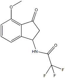 2,2,2-trifluoro-N-(4-methoxy-3-oxo-2,3-dihydro-1H-inden-1-yl)acetamide Struktur