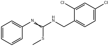 (E)-N-[(2,4-dichlorophenyl)methyl]-N'-phenyl(methylsulfanyl)methanimidamide Struktur