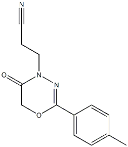 3-[2-(4-methylphenyl)-5-oxo-5,6-dihydro-4H-1,3,4-oxadiazin-4-yl]propanenitrile Struktur