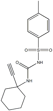 1-(1-ethynylcyclohexyl)-3-(4-methylbenzenesulfonyl)urea Struktur